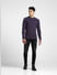 Dark Purple Knitted Sweater_407678+6