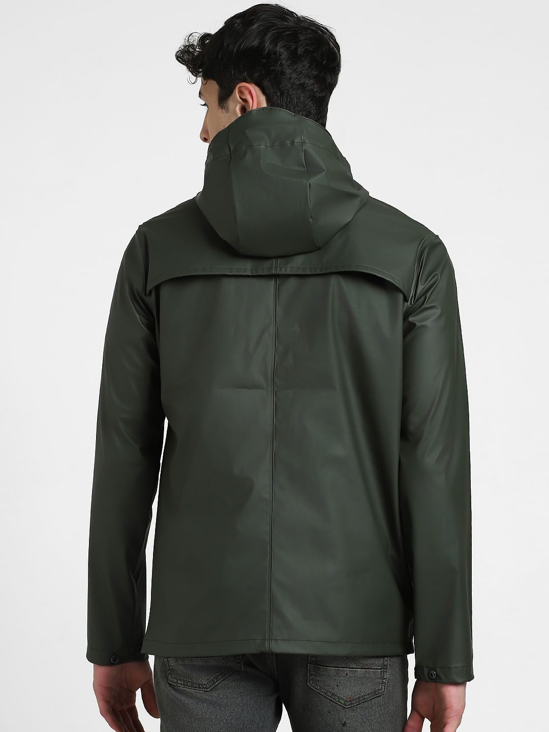 Dark green hotsell rain jacket