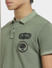 Green Embordered Patch Polo T-shirt_407686+5