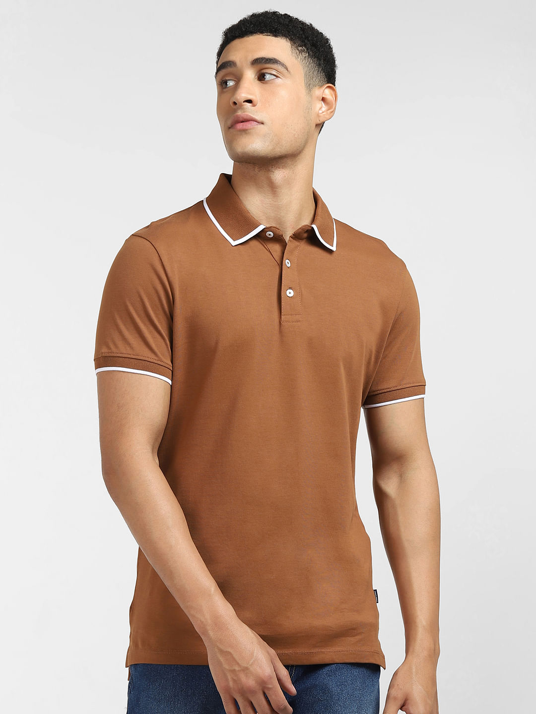 Brown polo 2024 t shirt