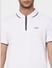White Front Zip Polo Neck T-shirt_395575+6