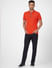 Red Front Zip Polo Neck T-shirt