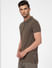 Green Front Zip Polo Neck T-shirt_395577+3