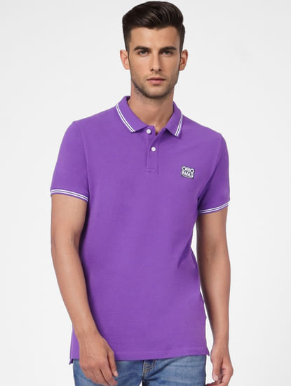 Purple Polo Neck T-shirt