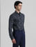 Dark Blue Floral  Full Sleeves Shirt_409906+3