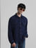 Dark Blue Indigo Dyed Jacquard Oversized Shirt_409918+1