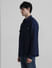 Dark Blue Indigo Dyed Jacquard Oversized Shirt_409918+3