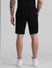 Black Mid Rise Jacquard Bermuda Shorts_409923+3