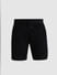 Black Mid Rise Jacquard Bermuda Shorts_409923+6
