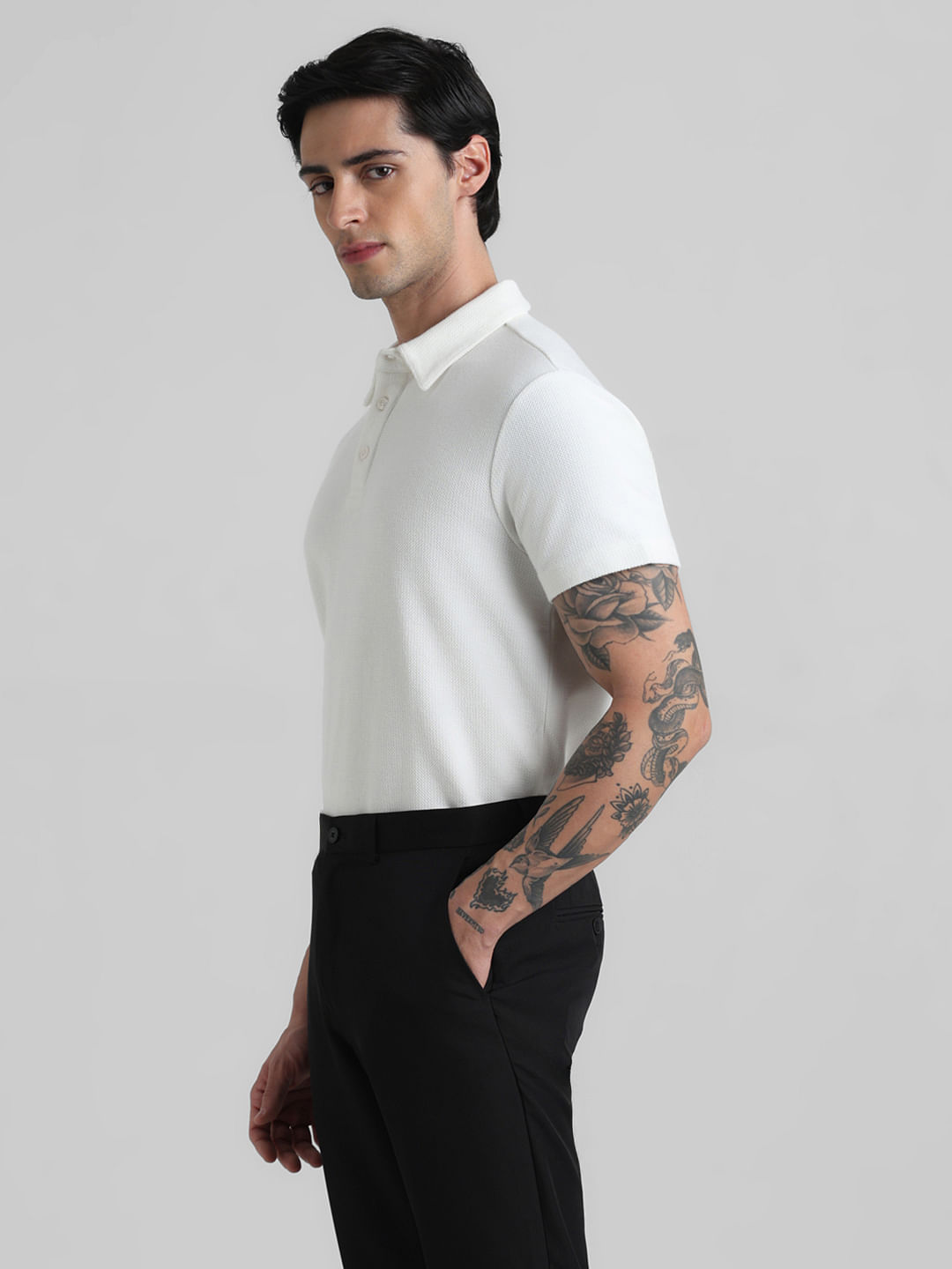 Gray and hotsell white polo shirt