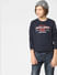 Boys Navy Blue Logo Print Sweatshirt_400579+1