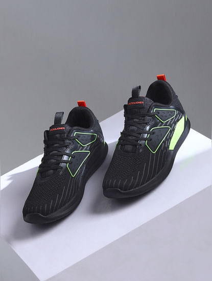 Black & Neon Green Sneakers