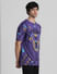 Jack&Jones X Black Panther Purple Printed OVERSIZED Co-ord T-shirt_404482+3