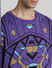 Jack&Jones X Black Panther Purple Printed OVERSIZED Co-ord T-shirt_404482+5