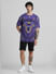 Jack&Jones X Black Panther Purple Printed OVERSIZED Co-ord T-shirt_404482+7