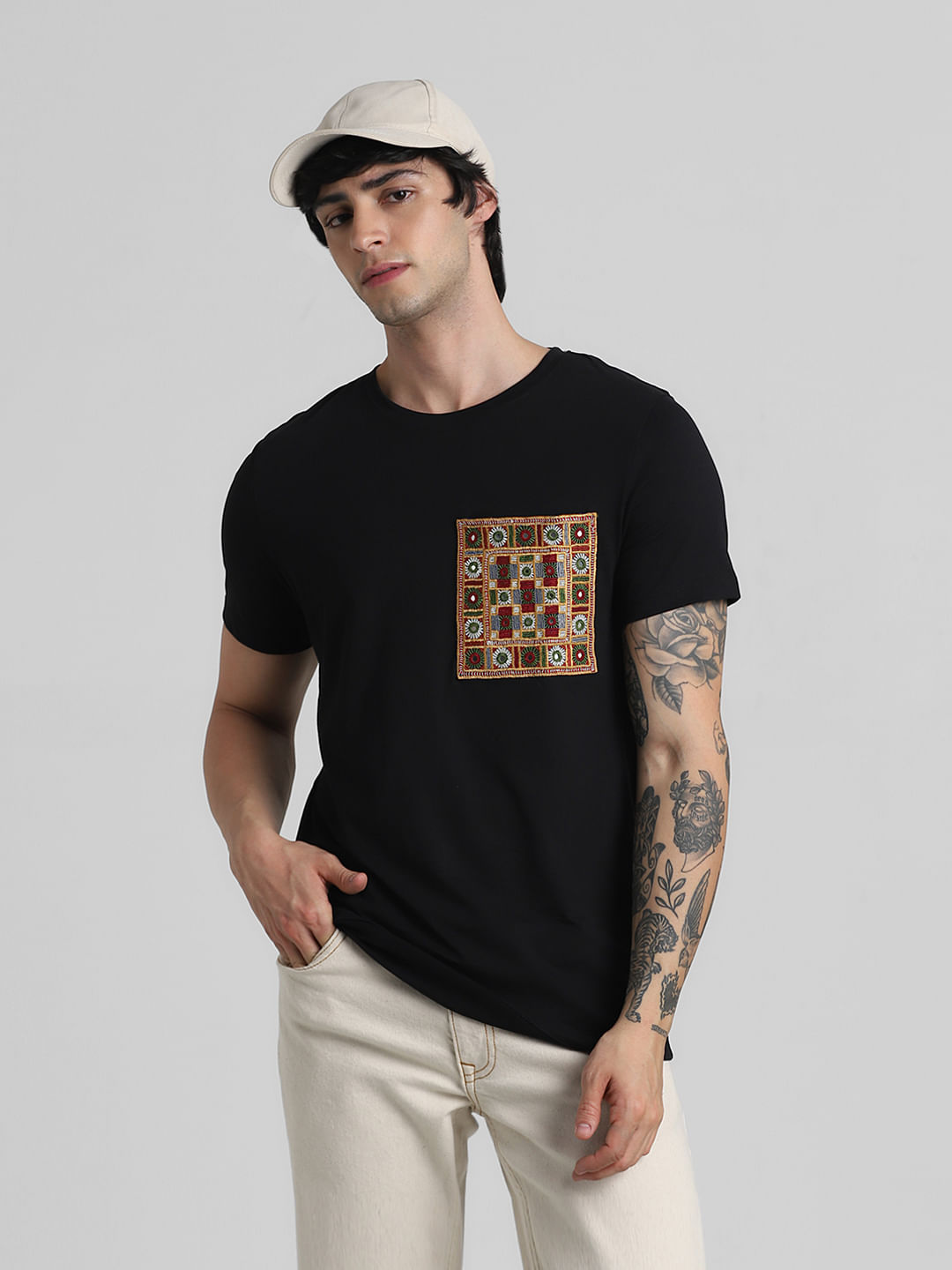 Black t shop shirt online india