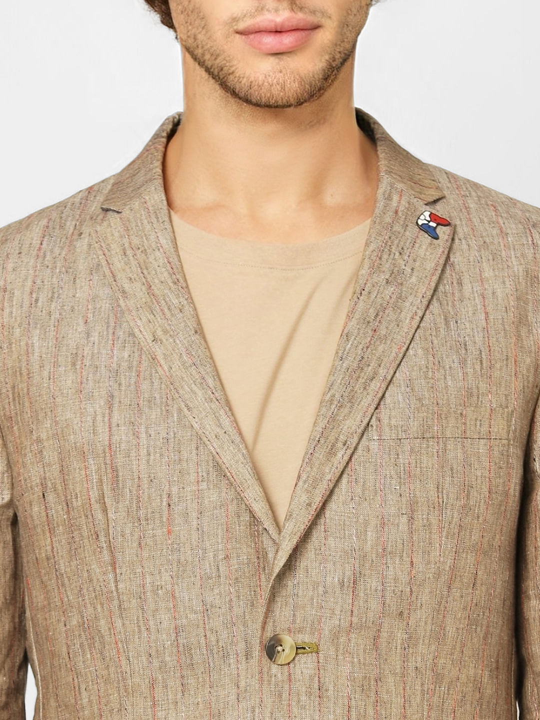 beige linen blazer