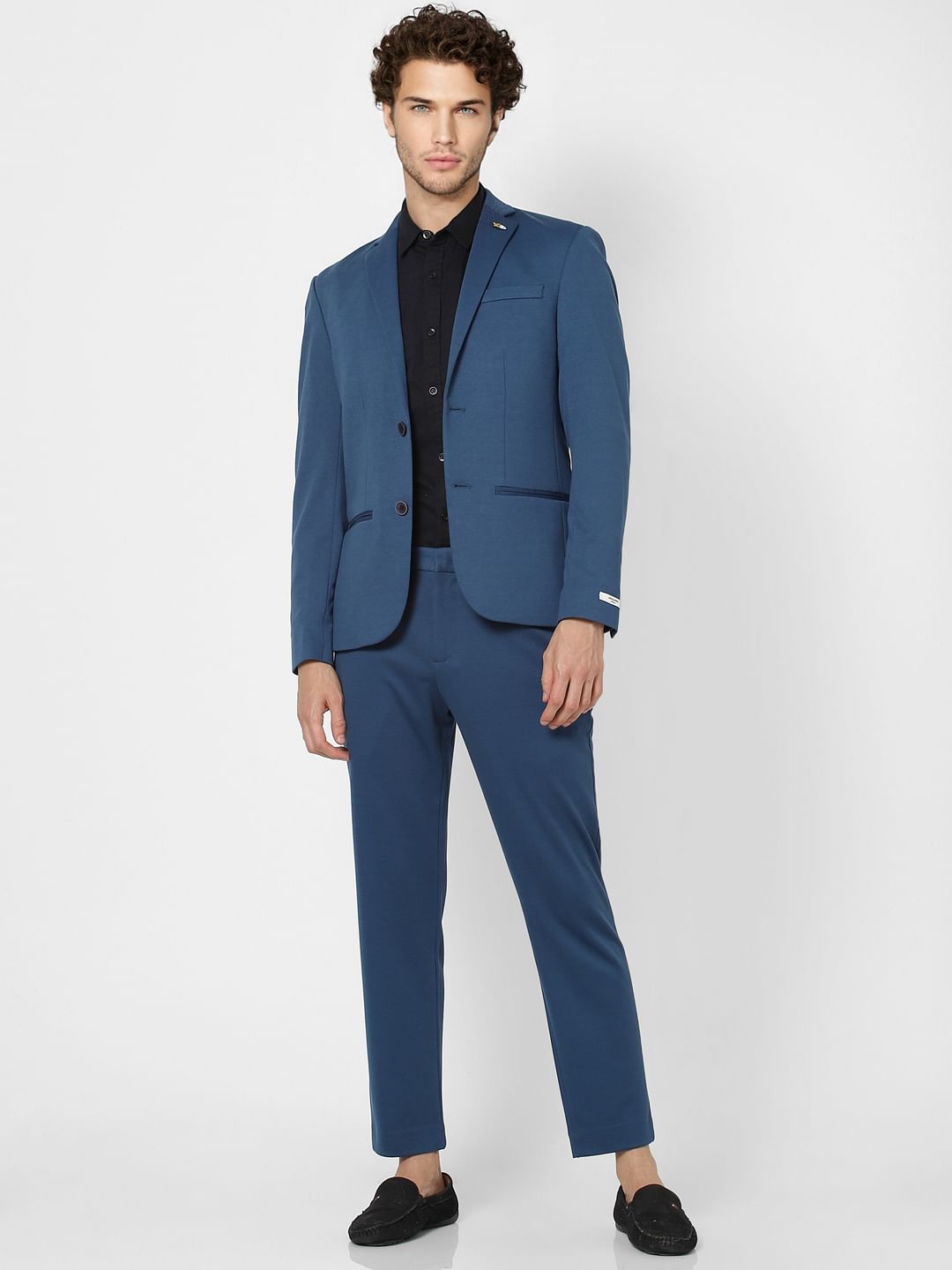 DARK BLUE SLIMFIT ROPE DETAILED TROUSERS  WearManStyle