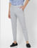 Grey Mid Rise Slim Fit Trousers_380981+2