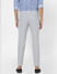 Grey Mid Rise Slim Fit Trousers_380981+4