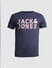 Dark Blue Logo Print Crew Neck T-shirt_414754+7