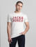 White Logo Print Crew Neck T-shirt_414755+2