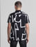 Black Abstract Print Short Sleeves Shirt_414767+4