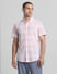 Light Pink Check Short Sleeves Shirt_414770+2