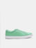 Green Leather Lace-Up Sneakers_414774+2