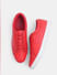 Red Leather Lace-Up Sneakers_414777+3