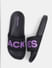 Black & Purple Logo Print Sliders_415952+3