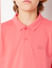 Pink Logo Print Polo T-shirt_414936+6