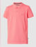 Pink Logo Print Polo T-shirt_414936+7