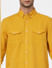 Mustard Linen Blend Shirt_391244+5