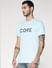 Light Blue Logo Print Crew Neck T-shirt_391248+3
