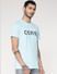 Light Blue Logo Print Crew Neck T-shirt_391248+4