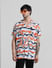 Orange Printed Short Sleeves Shirt_410044+1