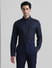 Navy Blue Formal Full Sleeves Shirt_410046+2