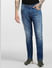 Blue Low Rise Washed Ben Skinny Jeans_397998+2