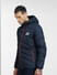 Navy Blue Hooded Puffer Jacket_398009+3