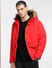 Red Fur Hood Casual Jacket