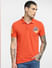 Red Printed Polo T-shirt_398014+2