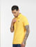 Yellow Logo Print Polo T-shirt_398016+3