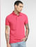 Pink Logo Print Polo T-shirt_398017+2