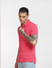 Pink Logo Print Polo T-shirt_398017+3