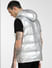 Silver Hooded Puffer Vest_398020+4