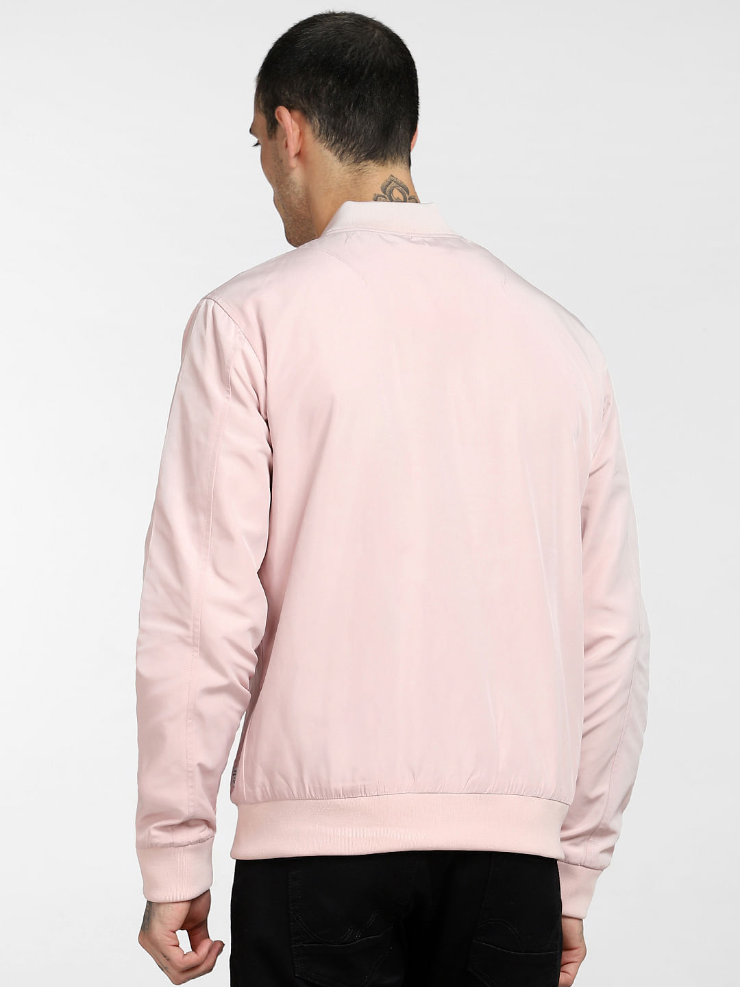 Blush pink bomber on sale jacket