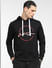 Black Logo Print Hooded Sweatshirt_398046+2