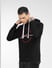 Black Logo Print Hooded Sweatshirt_398046+3
