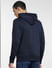 Navy Blue Logo Print Hooded Sweatshirt_398048+4